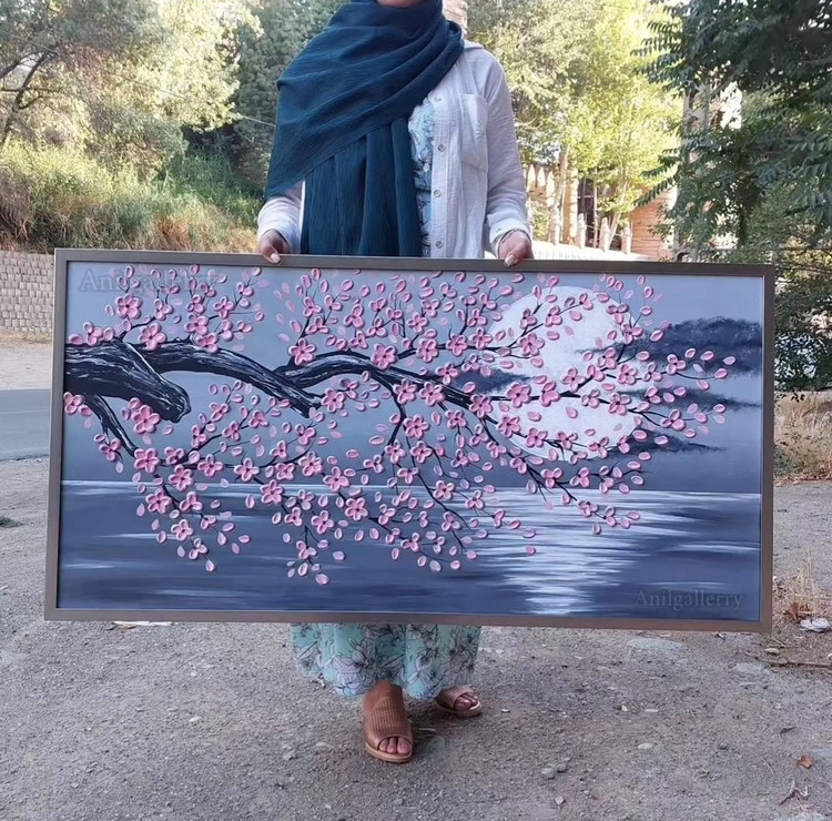 تابلو شکوفه و دریا